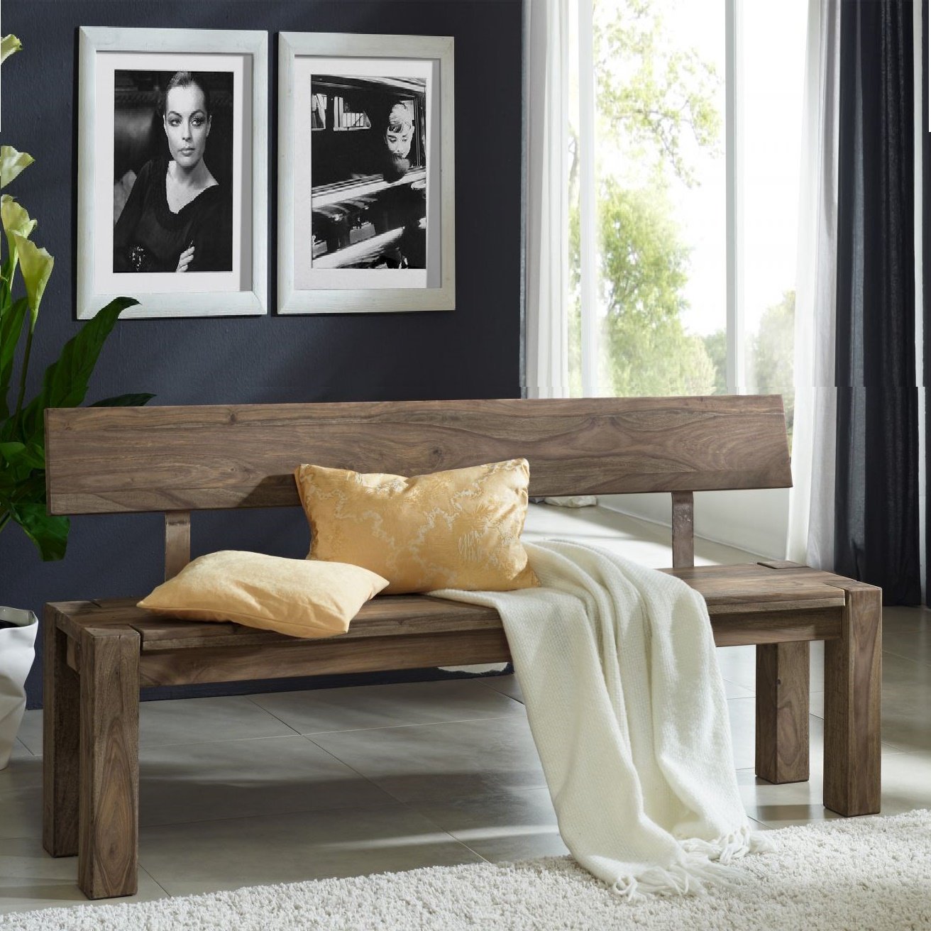 Solid Wood Bench 5 Seater For Indoor Outdoor Garden Balcony Solid Wood Bench 5 Seater For Indoor Outdoor Garden Balcony