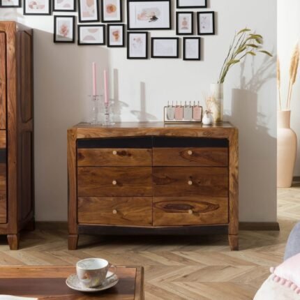 Chest of Drawers Wooden For Bedroom Hall in Natural Finish