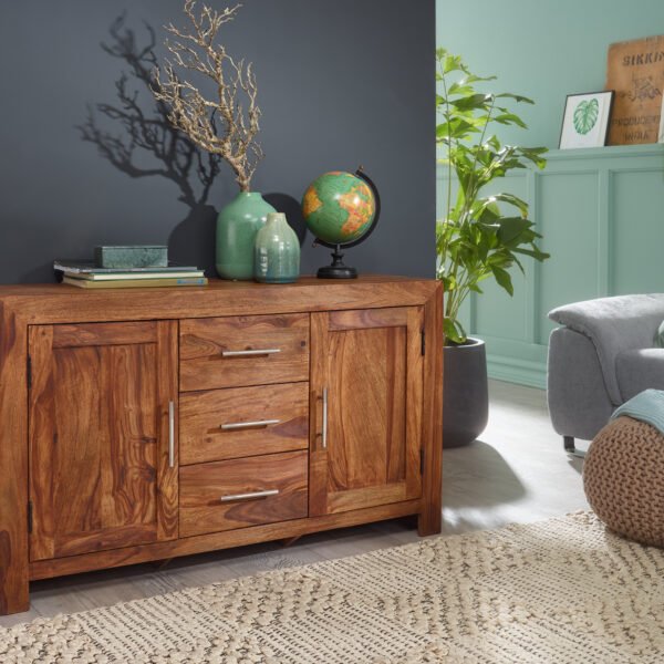 Solid Wood Sideboard Cabinet with Drawers for Living Room