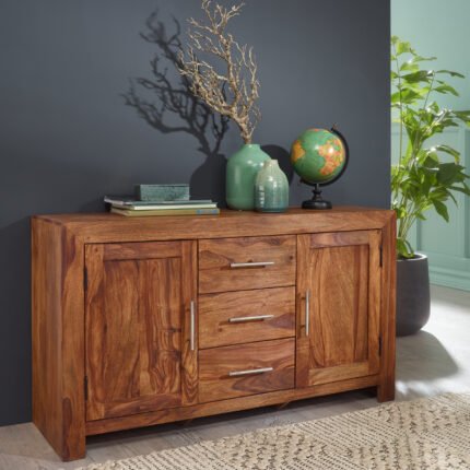 Solid Wood Sideboard Cabinet with Drawers for Living Room